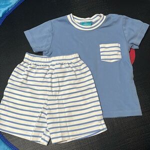 Claire & Charlie blue toddler boy summer set